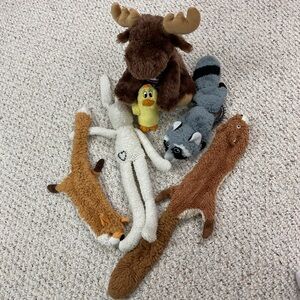 Plush Animal Toy Set - Brown, Gray, Yellow